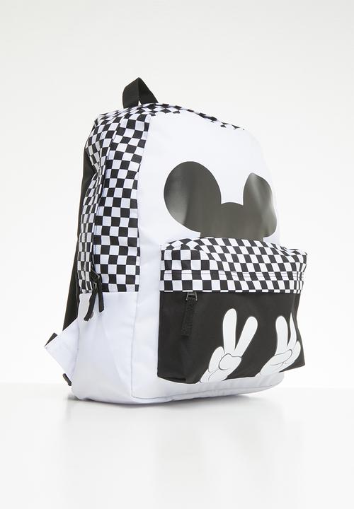 Vans - Checkerboard mickey realm backpack - white & black