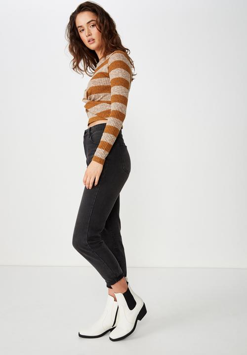 Cotton On - Devon twisty front long sleeve top - brown
