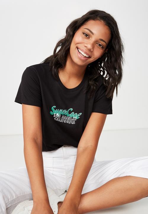 Cotton On - Classic slogan tee - black