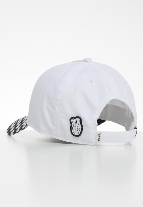 Vans - Checkerboard mickey court side hat - white & black