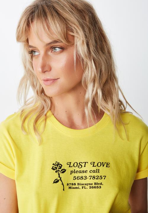 Cotton On - Classic slogan tee - yellow