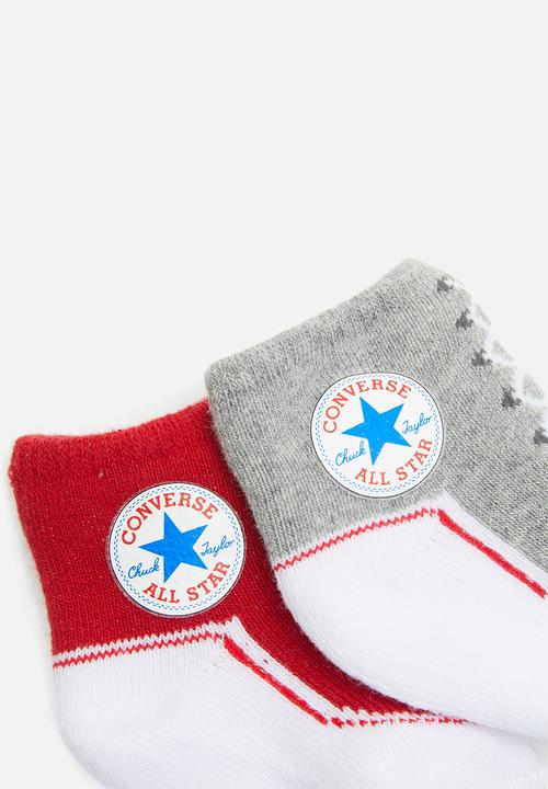 Converse - Converse chuck socks - grey & red 