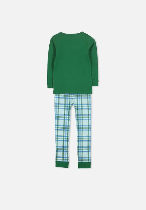 Cotton On - Harry boys long sleeve pyjama set - green & blue