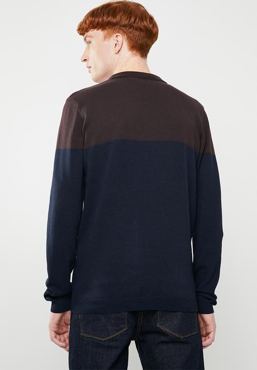Brave Soul - Line jersey - burgundy & navy