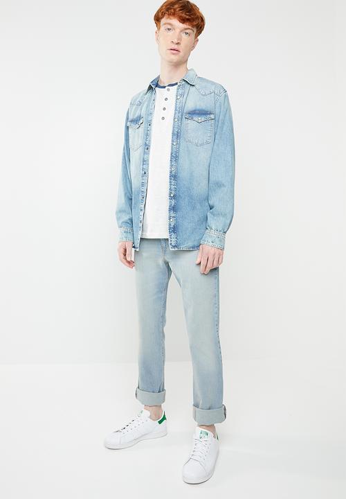 Brave Soul - Rasmus tee - blue & grey