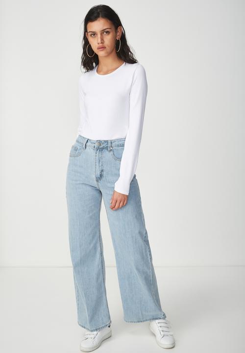 Cotton On - Everyday long sleeve crew neck top - white