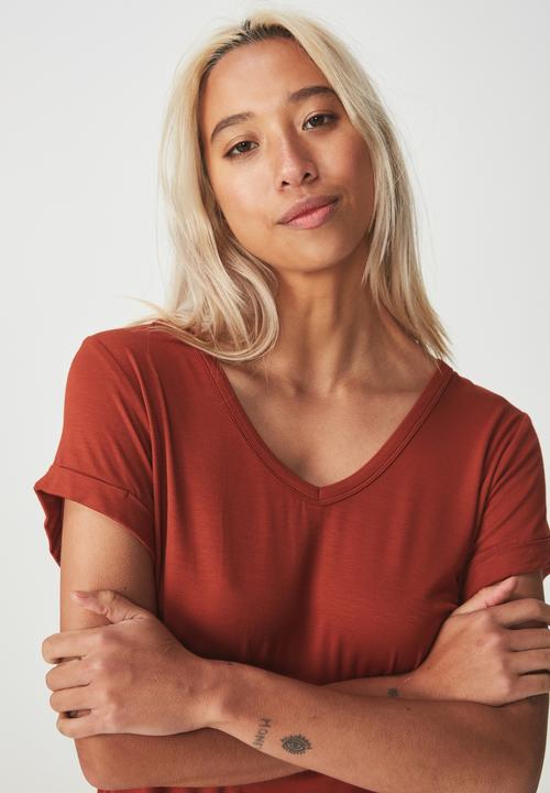 Cotton On - Karly short sleeve top - rust 