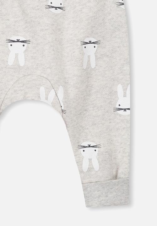 Cotton On - Charlie bunny trackpant - grey & white