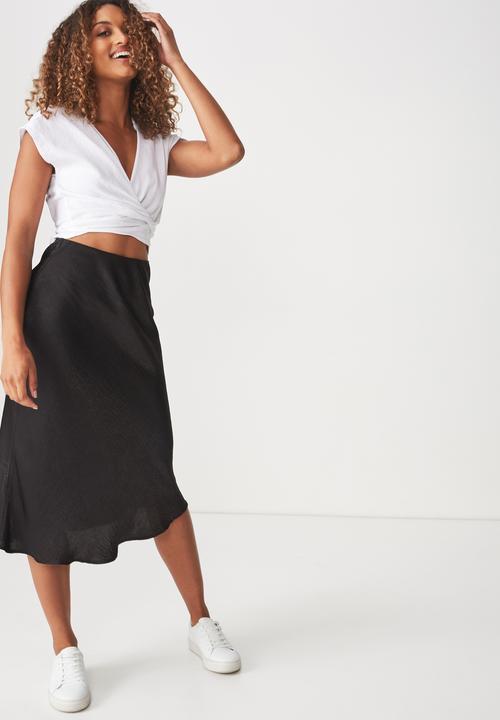 Cotton On - Woven belle bias skirt - black
