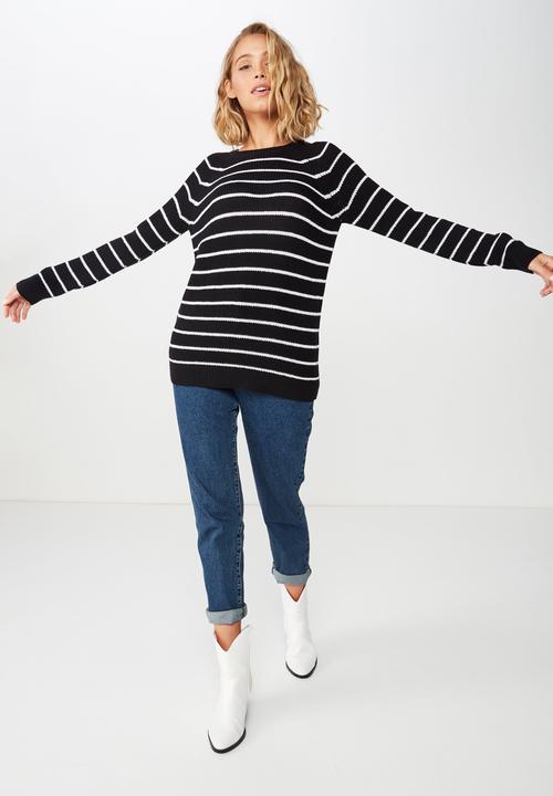 Cotton On - Archy 5 pullover - black & white 