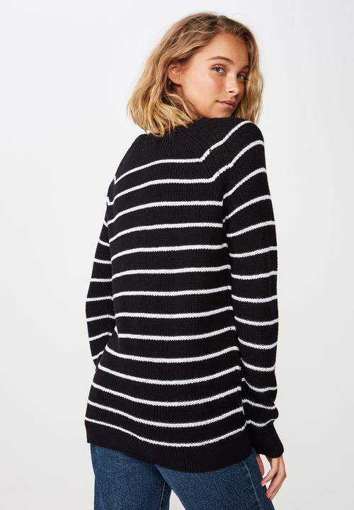 Cotton On - Archy 5 pullover - black & white 