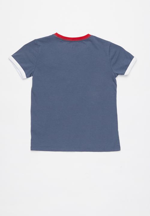 GUESS - Short sleeve guess embroided tee - blue