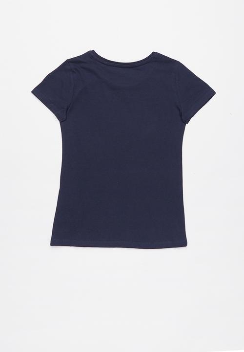 GUESS - Short sleeve tri fall off guess tee - blue