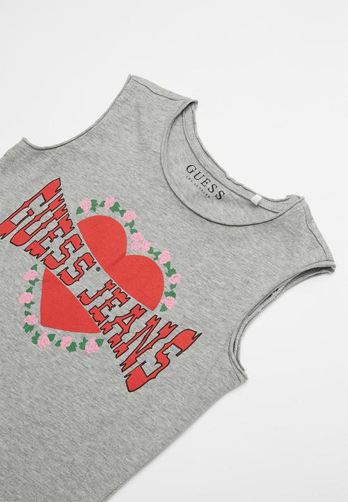 GUESS - Teens short sleeve muscle body heart tee - grey