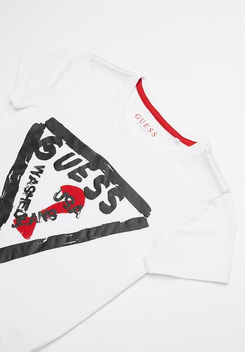 GUESS - Short sleeve guess platisol tee - white