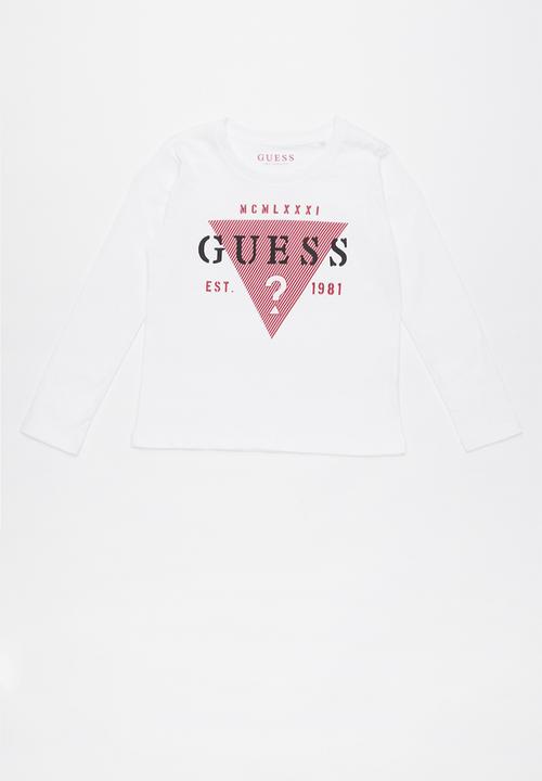 white guess tee