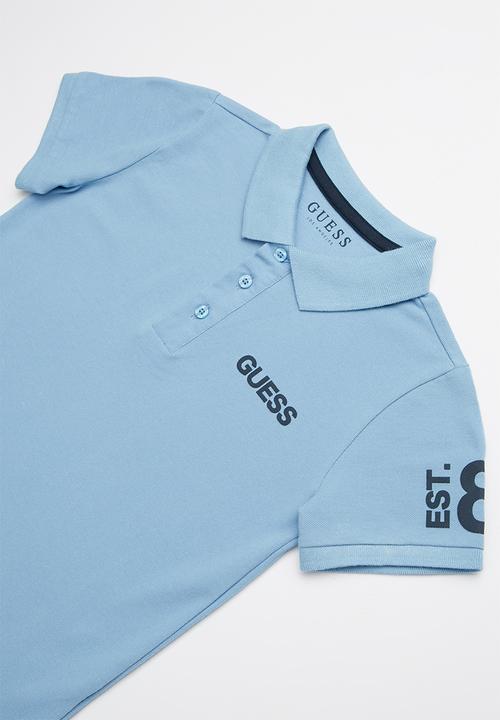 GUESS - Short sleeve guess basic polo - blue