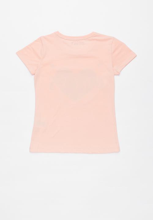 GUESS - Teens short sleeve guess heart arrows tee - peach