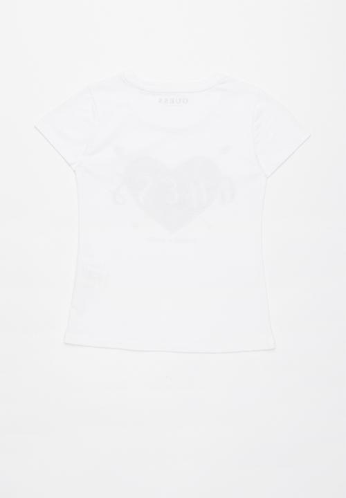 GUESS - Teens short sleeve guess heart arrows tee - white