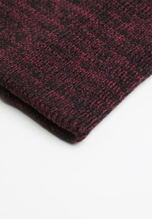 Superbalist - Double ply beanie - burgundy & black
