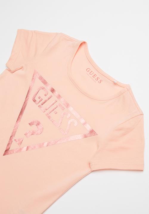 GUESS - Teens short sleeve holo tri tee - peach 