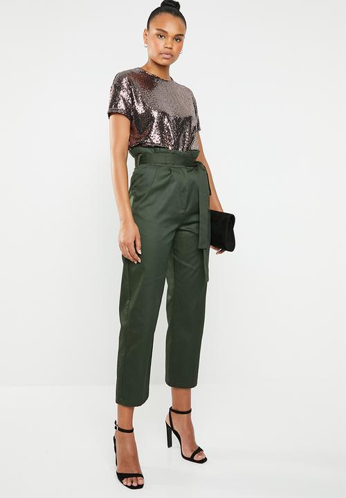 New Look - Sequin short sleeve top - rose gold