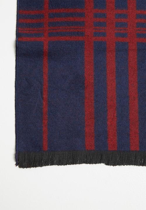 Superbalist - Check scarf - navy & red