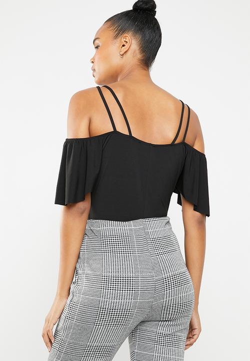 New Look - Draped wrap bodysuit - black