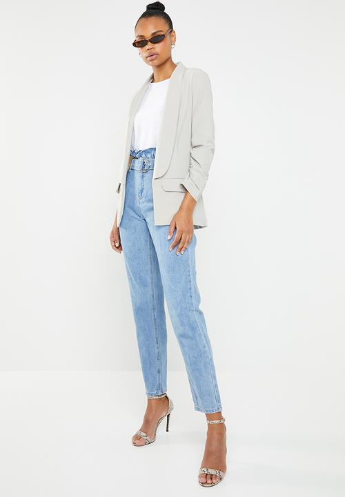 STYLE REPUBLIC - Ruched sleeve blazer - grey
