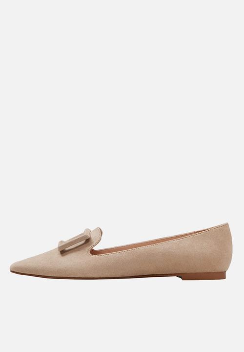 MANGO - Buckle flat loafer - taupe