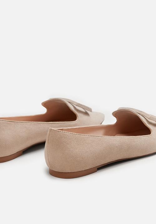 MANGO - Buckle flat loafer - taupe