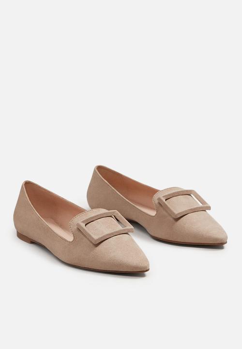MANGO - Buckle flat loafer - taupe
