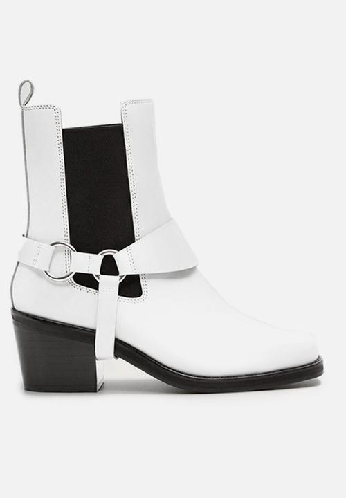 mango white leather boots