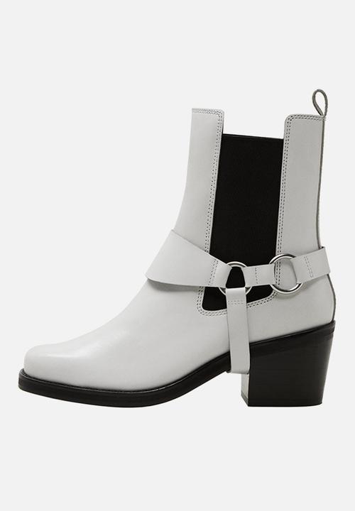 MANGO - Music 1 leather ankle boot - white