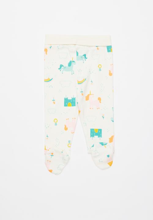 Baby Corner - Unicorn 2 pack footed legging - multi-colour