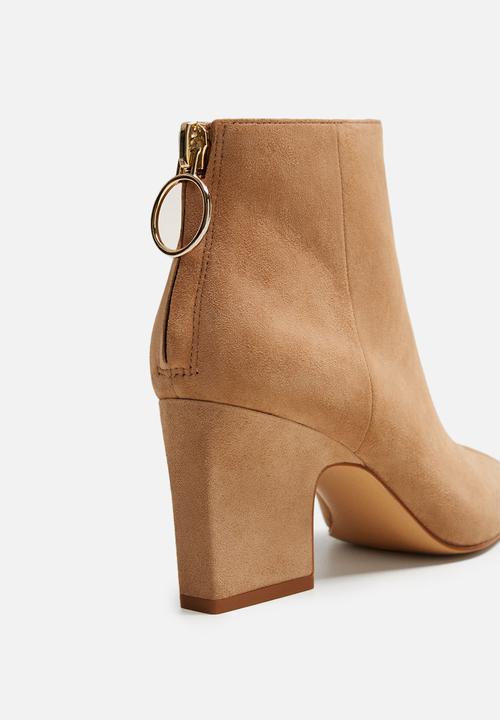 MANGO - Tilde 1 leather ankle boot - tan