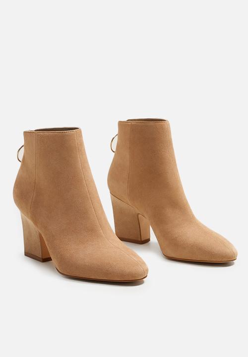 MANGO - Tilde 1 leather ankle boot - tan