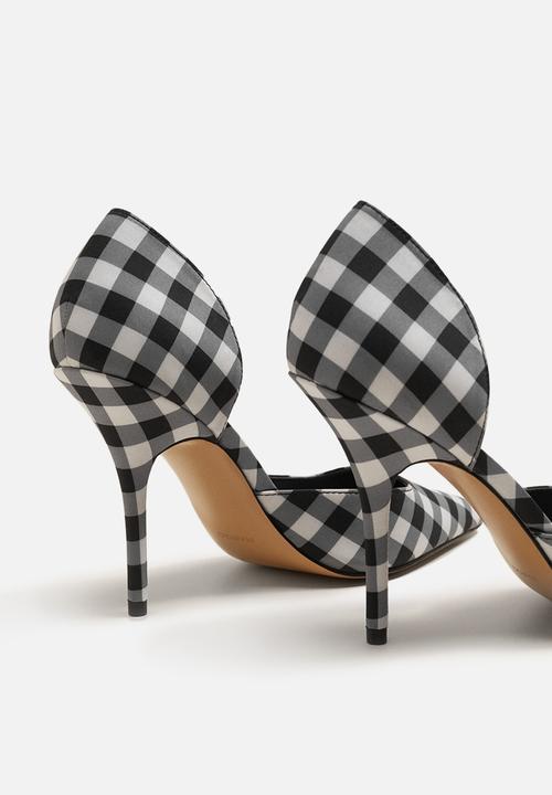 MANGO - Gingham heel - black & white