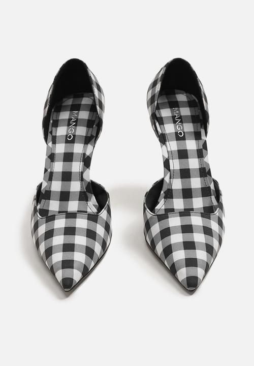 MANGO - Gingham heel - black & white
