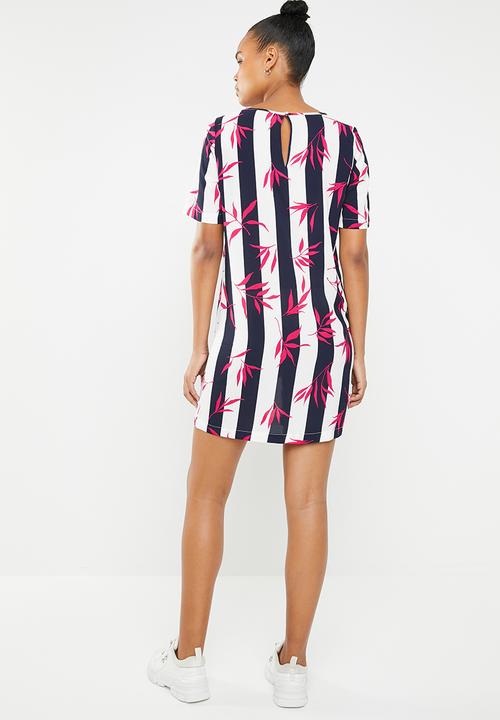 ONLY - Nova lux tee dress - navy & white