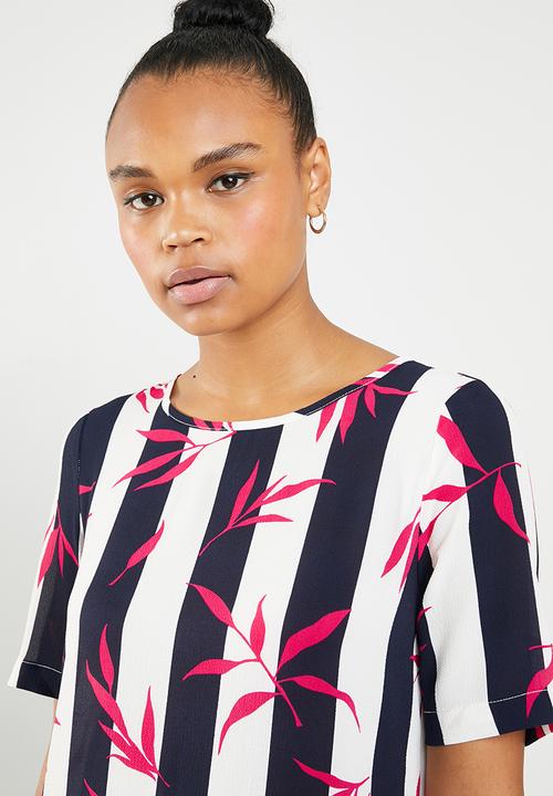 ONLY - Nova lux tee dress - navy & white