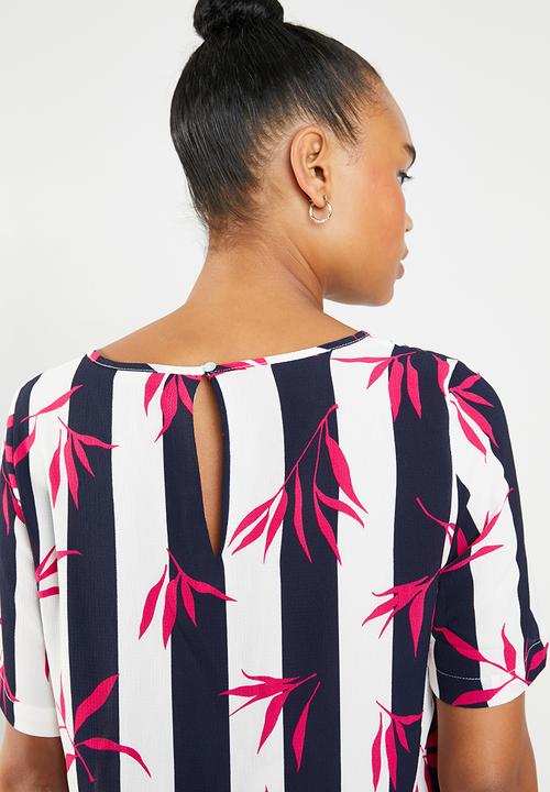 ONLY - Nova lux tee dress - navy & white