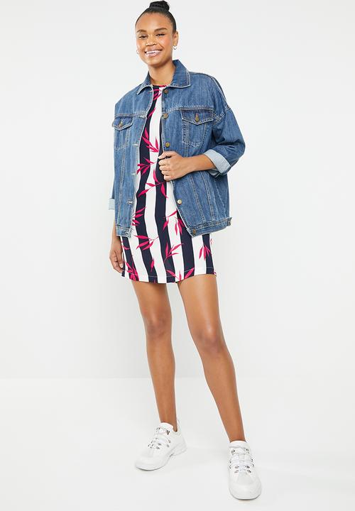 ONLY - Nova lux tee dress - navy & white