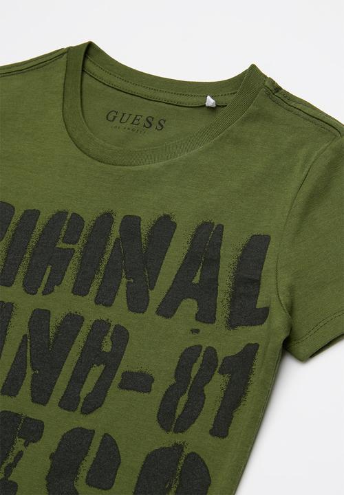 GUESS - Origanal brand tee -olive