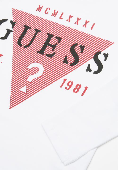 GUESS - Long sleeve guess? tee - white