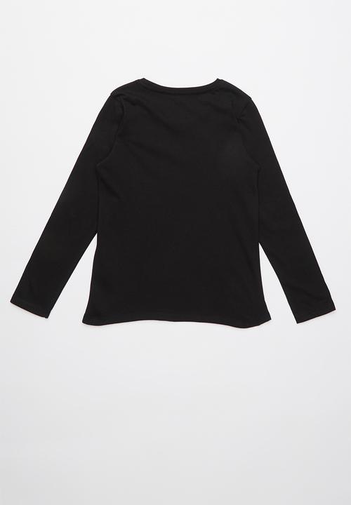 GUESS - Long sleeve tri originals tee  - black