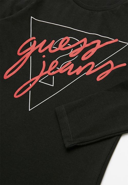 GUESS - Long sleeve tri originals tee  - black