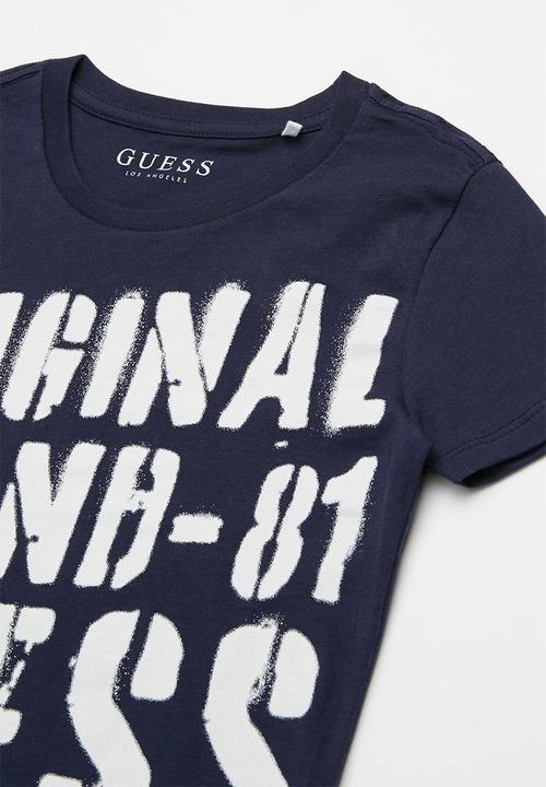 GUESS - Origanal brand tee - blue