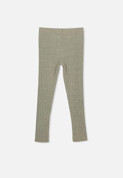 Cotton On - Huggie chunky rib tights - khaki