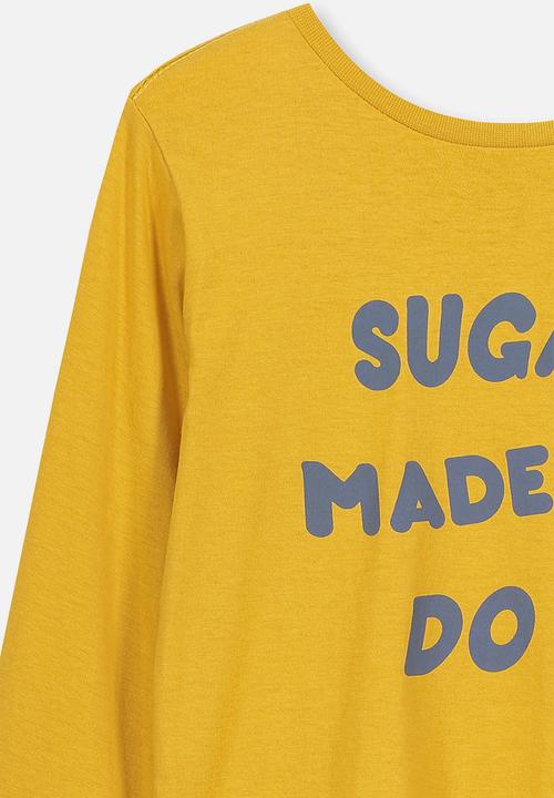 Cotton On - Tom long sleeve sugar made me do it tee - yellow 